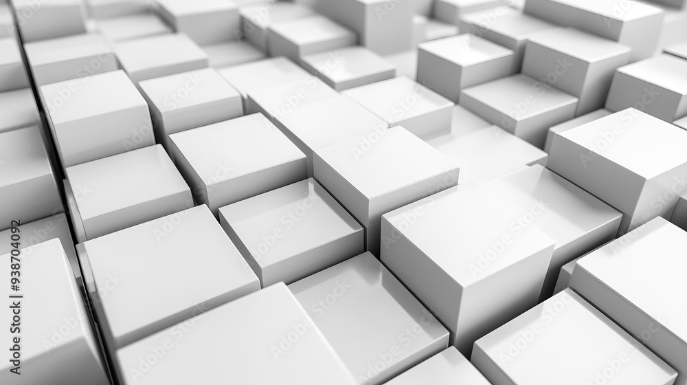 Poster abstract background geometric pattern of cubes 3d render. generative ai