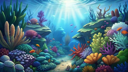 Fototapeta premium a coral reef environment illustration background