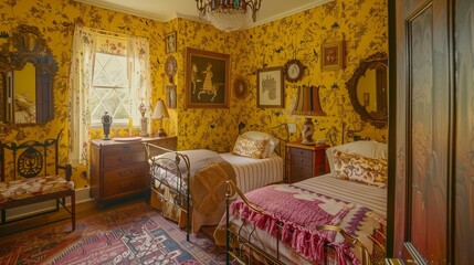 The cozy appeal of a kids' bedroom and living room, both featuring elegant wooden floors. This interior design blends warmth and functionality, creating inviting spaces for family living.