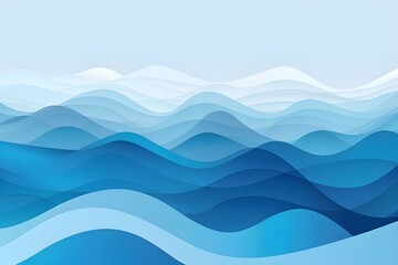 Abstract Blue Waves Paper Cut Background
