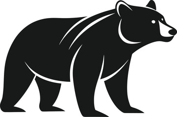 Stylish Bear Silhouette Vector Design on a White Background