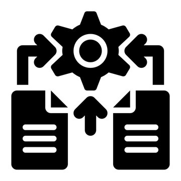 batch processing, data processing, data source, data engineering, data collection, data transform, data migration solid or glyph icon