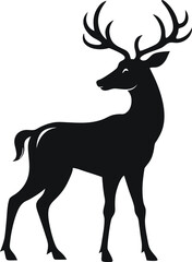 Deer Silhouette Vector Design on a White Background