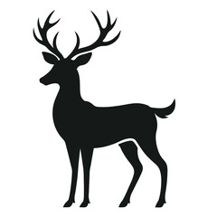 Stylish Deer Silhouette Vector Design on a White Background