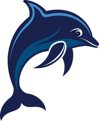Dolphin Silhouette Vector Design on a White Background