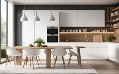 Fototapeta premium Model interior design of living room (3D Render)