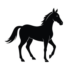 Stylish Horse Silhouette Vector Design on a White Background