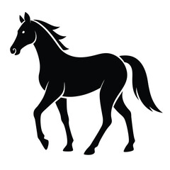 Stylish Horse Silhouette Vector Design on a White Background