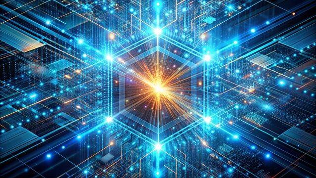 Abstract image representing quantum computing technology, quantum, computing, technology, science, futuristic
