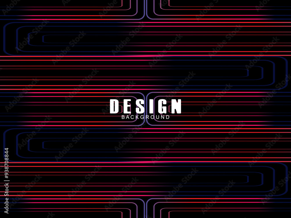 Fototapete futuristic abstract technology shining rainbow light lines with modern lines pattern black backgroun