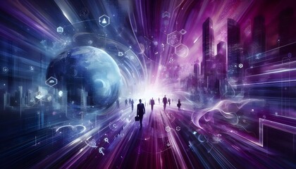Fototapeta premium dynamic purple abstract business background