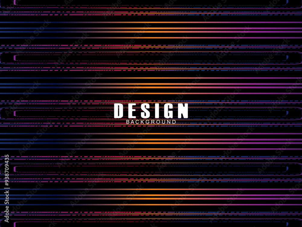 Fototapete futuristic abstract technology shining rainbow light lines with modern lines pattern black backgroun