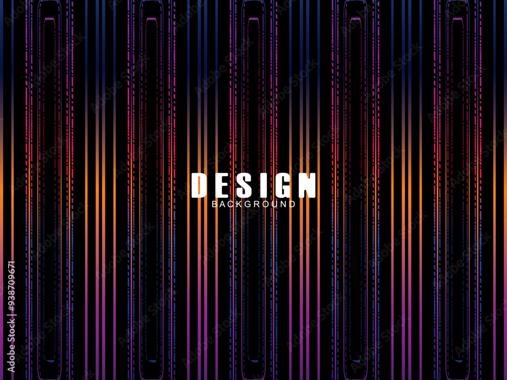 Fototapete futuristic abstract technology shining rainbow light lines with modern lines pattern black backgroun