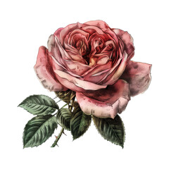 Delicate Pink Rose in Vintage Style.