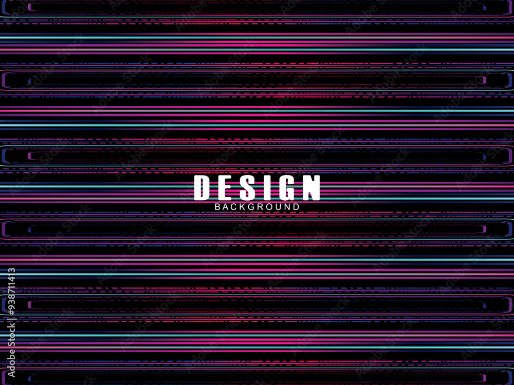 Fototapete futuristic abstract technology shining rainbow light lines with modern lines pattern black backgroun