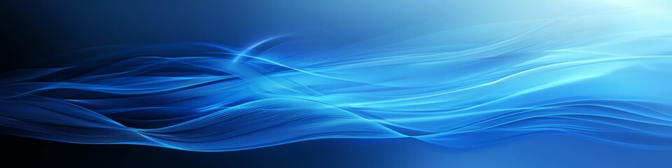 Fototapeta premium Abstract blue waves background design. Flowing energy lines creating a smooth and dynamic visual effect, perfect for various creative projects.