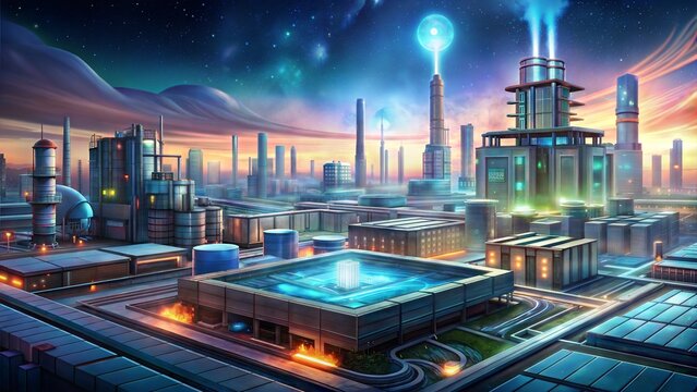 a programmable matter district environment illustration background