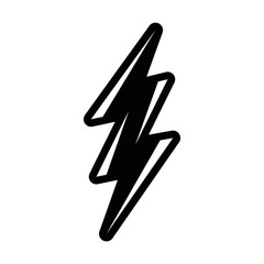 Icon Thunder Set Of Four Different Style Lightning Bolts with outline