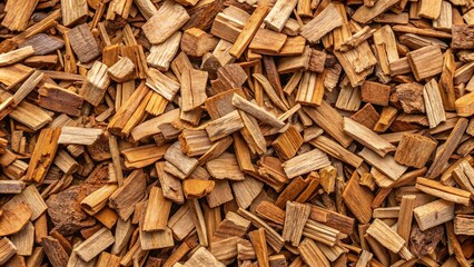 Pile of textured brown wood chips , nature, background, organic, outdoor, forest, material, mulch, ground, earthy, rough