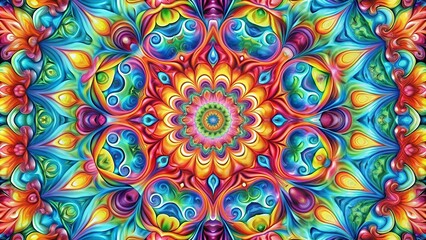 Fototapeta premium Colorful kaleidoscope swirls in seamless motion, abstract, vibrant, kaleidoscope, swirls, colorful, pattern, design