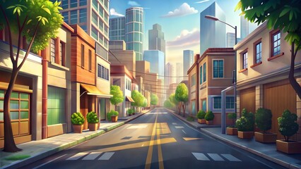 Obraz premium a city streets environment illustration background