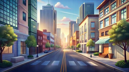 Obraz premium a city streets environment illustration background