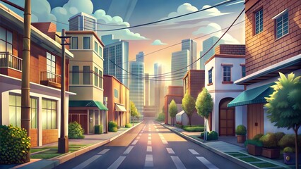 Fototapeta premium a city streets environment illustration background