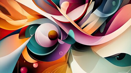 Abstract shapes in a dynamic arrangement, forming a bold and eye-catching background.