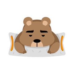 Cute Bear Character lazzy and sleepy pose