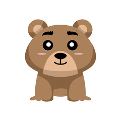 Cute Bear Character Smile Pose