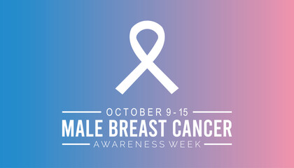 Male Breast Cancer Awareness Week is observed every year on October. Medical Healthcare Awareness concept. background, placard, banner template Vector illustration design.