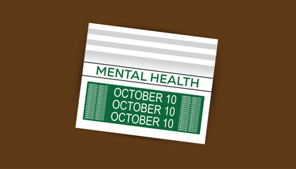 Mental Health day is observed every year on October. Medical Healthcare Awareness concept. background, placard, banner template Vector illustration design.