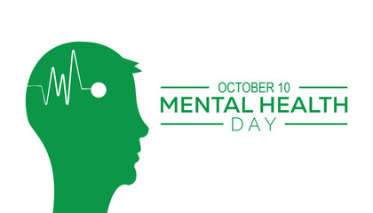 Mental Health day is observed every year on October. Medical Healthcare Awareness concept. background, placard, banner template Vector illustration design.