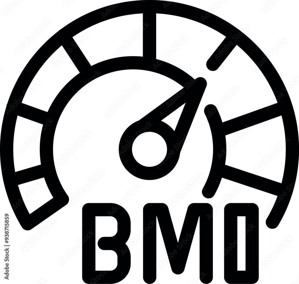 Poster speedometer is showing the body mass index value