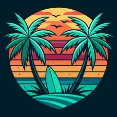 Summer t-shirt design bundle, summer beach vacation t-shirts, summer surfing t-shirt vector design