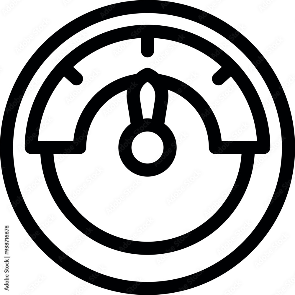 Poster simple icon of a speedometer gauge with the needle pointing to the right