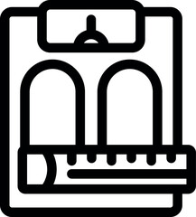 Bathroom scale icon representing weight loss journey, incorporating a measurement tape to symbolize progress and health goals