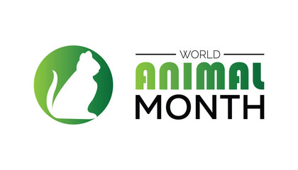 World Animal Month is observed every year on October. Animal Awareness concept. background, placard, banner template Vector illustration design.