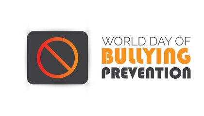 World Day of Bullying Prevention is observed every year on October. Social Awareness concept.  background, placard, banner template Vector illustration design.