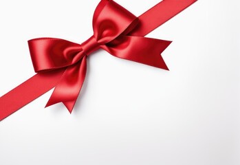 Red bow or ribbon isolated on white or transparent background,