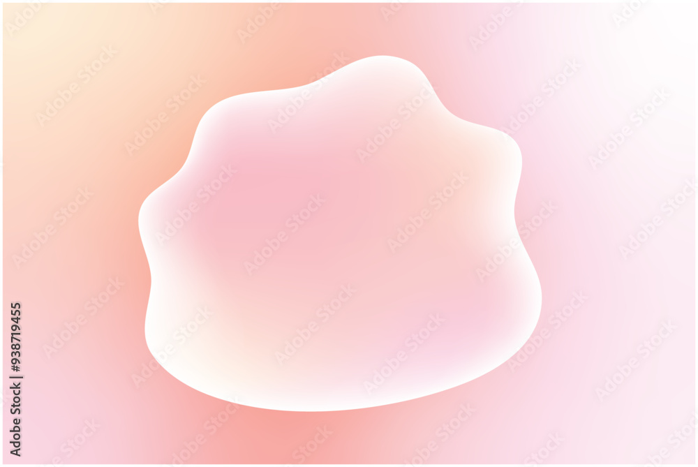 Wall mural abstract background with pastel pink and orange liquid blob flowing blank gradient mesh for modern d