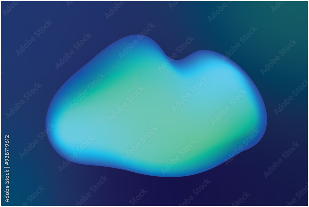 Wall mural abstract background with liquid shape blending green and blue colors flowing on dark space for moder
