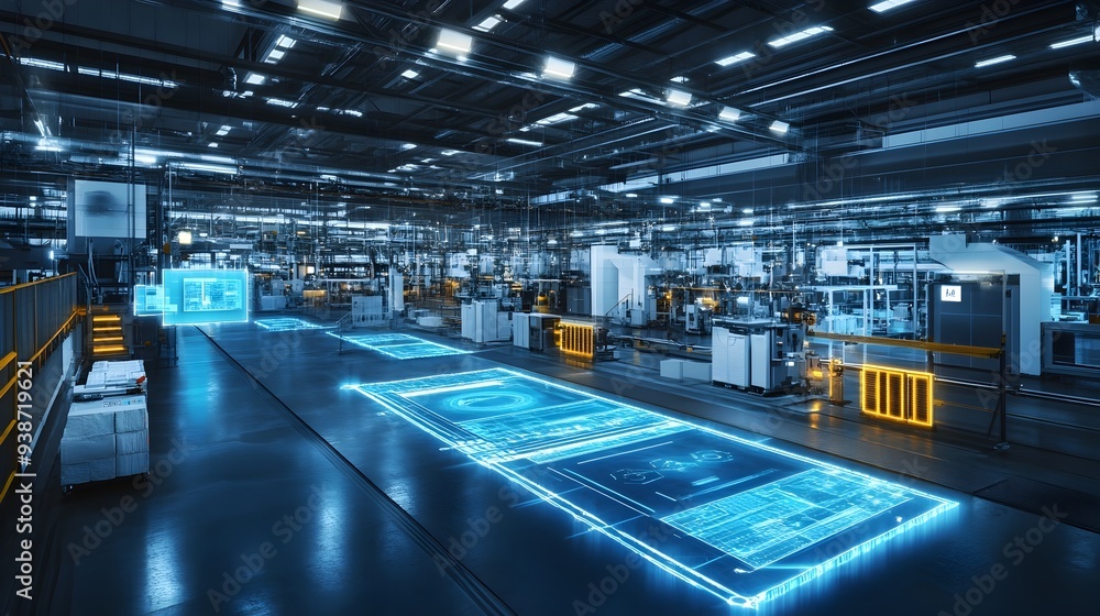 Poster a factory floor being monitored and optimized by multiple digital twins leveraging advanced analytic