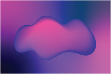 Abstract liquid shape flowing on a gradient mesh background with vibrant pink, purple and blue colors