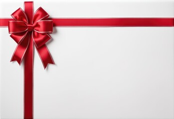 Red bow or ribbon isolated on white or transparent background,