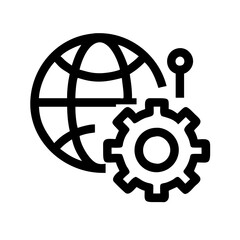 Modern gear setting icon in clean vector design, great for digital applications and UI toolbars.