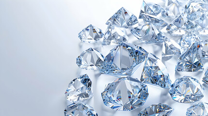 Sparkling Diamonds on a Grey Background