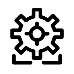 Fototapeta premium outline gear vector symbol, perfect for tech tools, admin dashboards, or mobile setting interfaces.