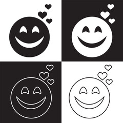 Happy icon.  stroke and solid  icon set. Vector illustration. EPS 10