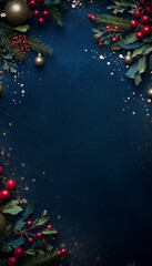 christmas background with glitter and balls